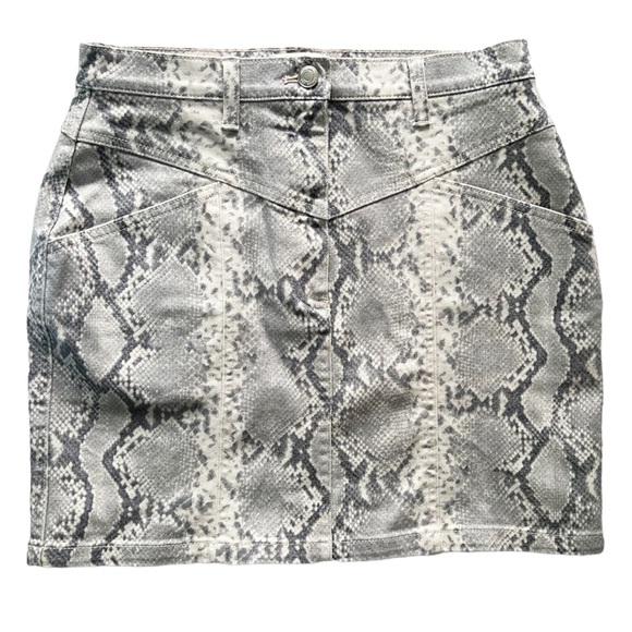 Aritzia Wilfred Free Kelsey Python Denim Mini Skirt | 6 - Picture 1 of 5